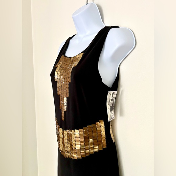 BEBE Black W/ Gold Metal Embellished
Cocktail Dress / SIZE S - Picture 3 of 7